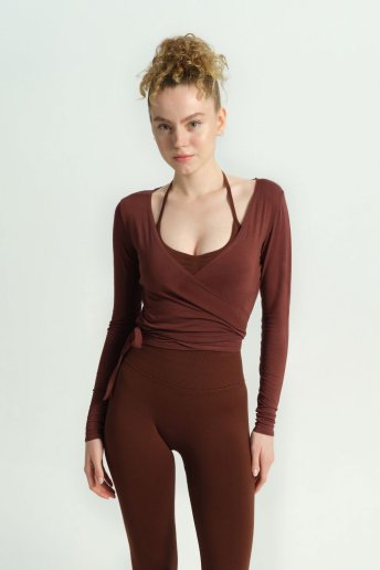 ETERNAL BLOOM KAHVERENGİ BAĞLAMA BOLERO - Dossha