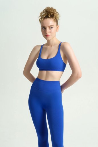 GLOW 'N FLOW SAKS MAVİ ÇAPRAZ ASKI BRA - Dossha