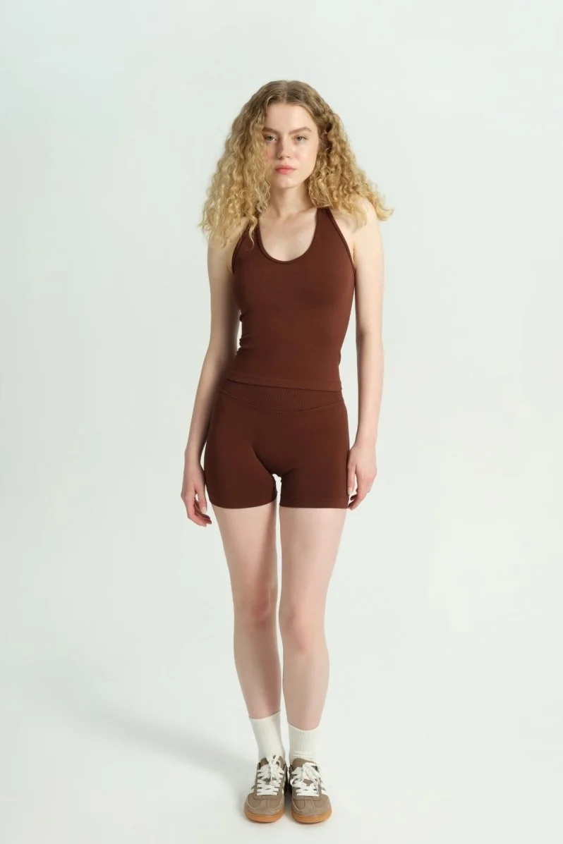 ETERNAL BLOOM KAHVERENGİ ŞORT - 1